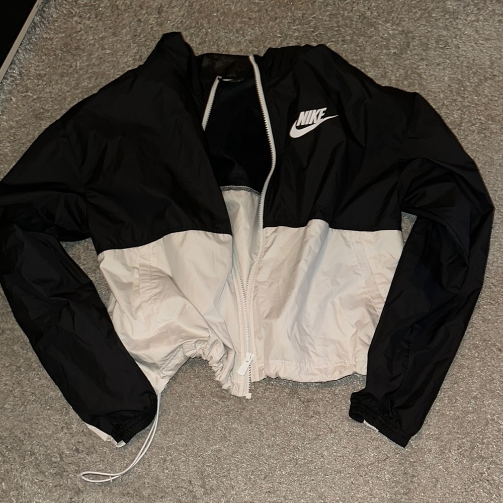 Nike Women's Black and White Bomber Jacket